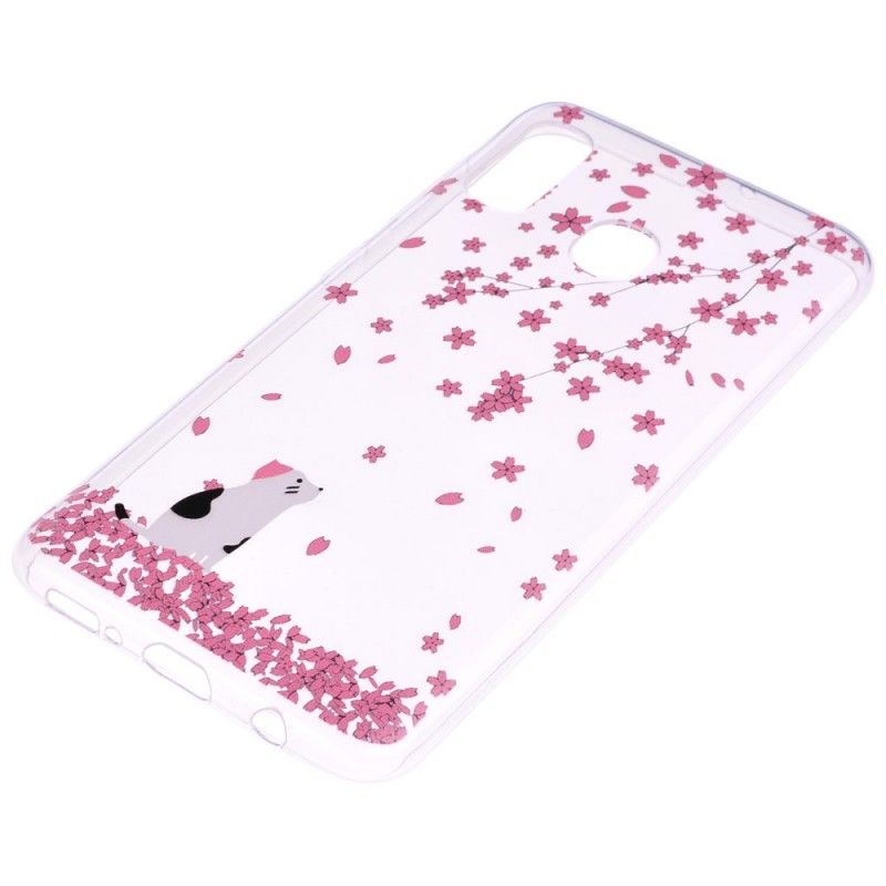 Case Hoesje Huawei P30 Lite Telefoonhoesje Bloemblaadjes En Kat