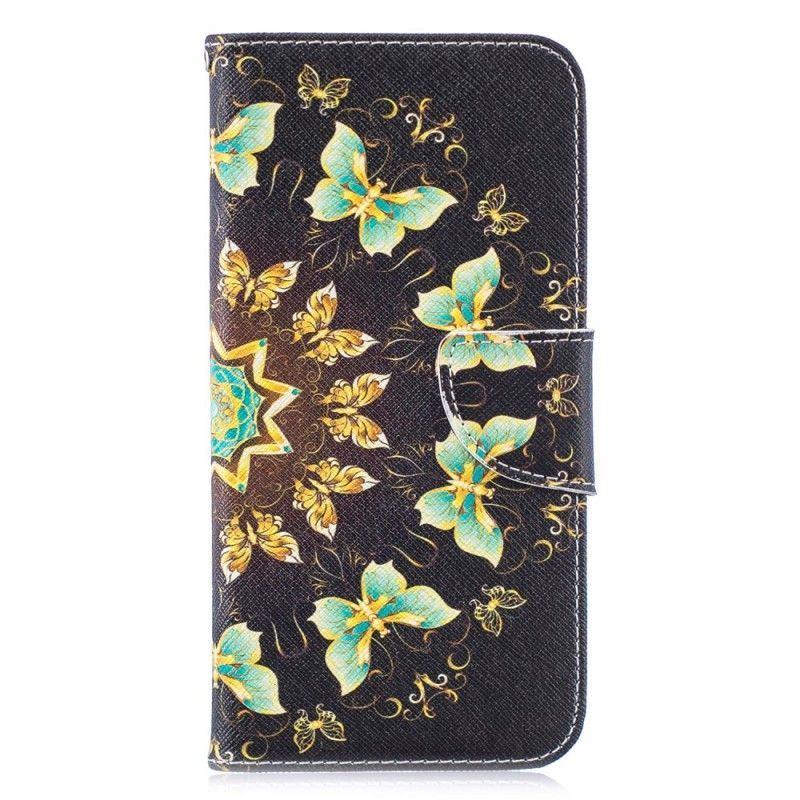 Cover Folio-hoesje Huawei P30 Lite Telefoonhoesje Vlinder Mandala