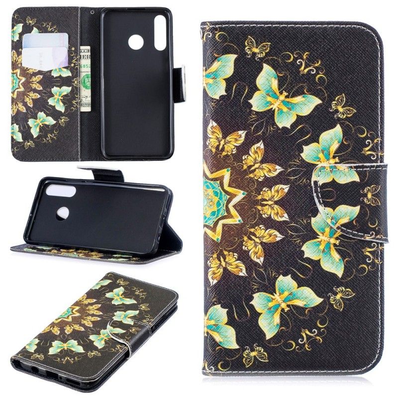 Cover Folio-hoesje Huawei P30 Lite Telefoonhoesje Vlinder Mandala