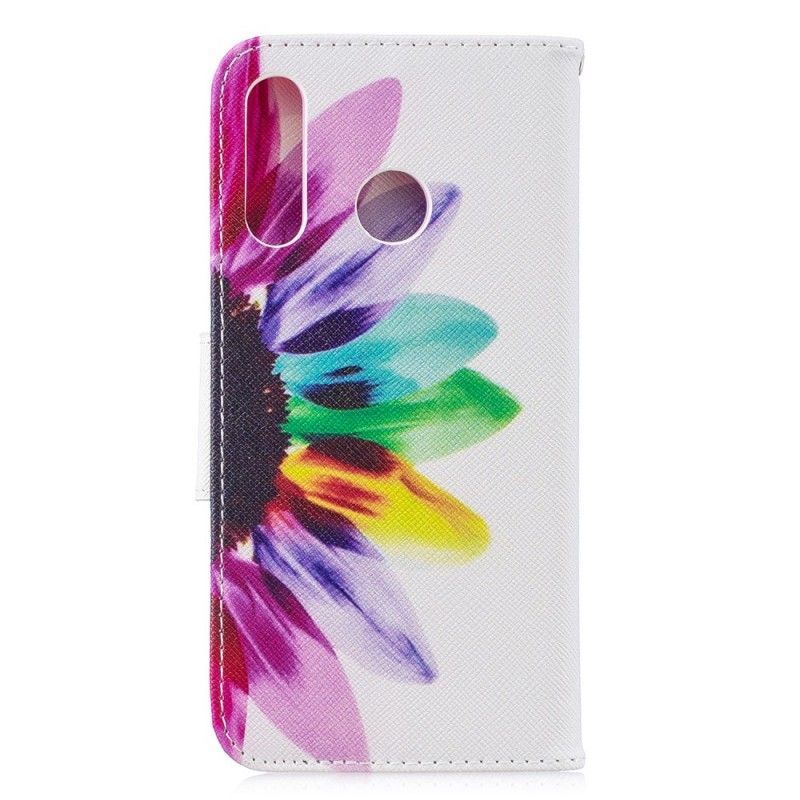 Flip Case Leren Huawei P30 Lite Aquarelbloem