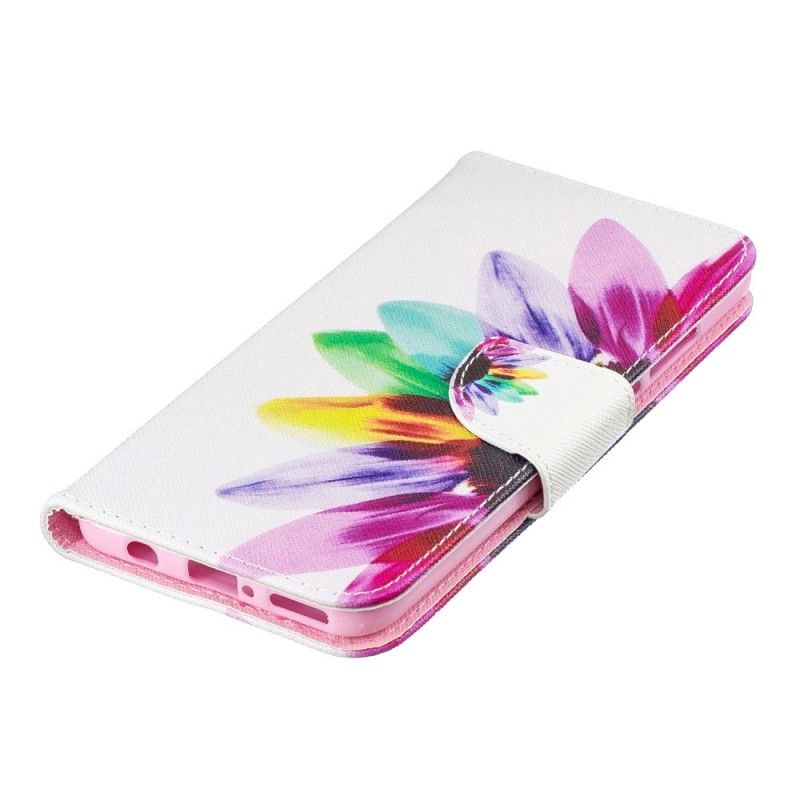 Flip Case Leren Huawei P30 Lite Aquarelbloem