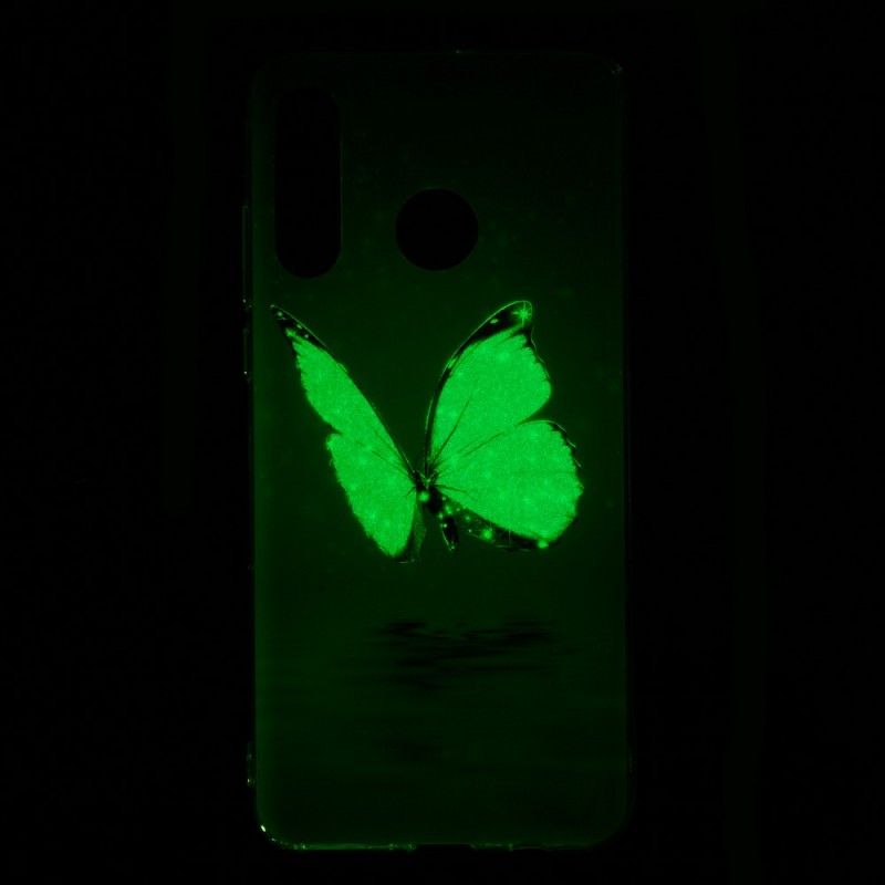 Hoesje Huawei P30 Lite Fluorescerende Blauwe Vlinder