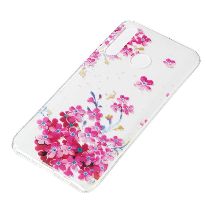 Hoesje Huawei P30 Lite Gele En Magenta Bloemen