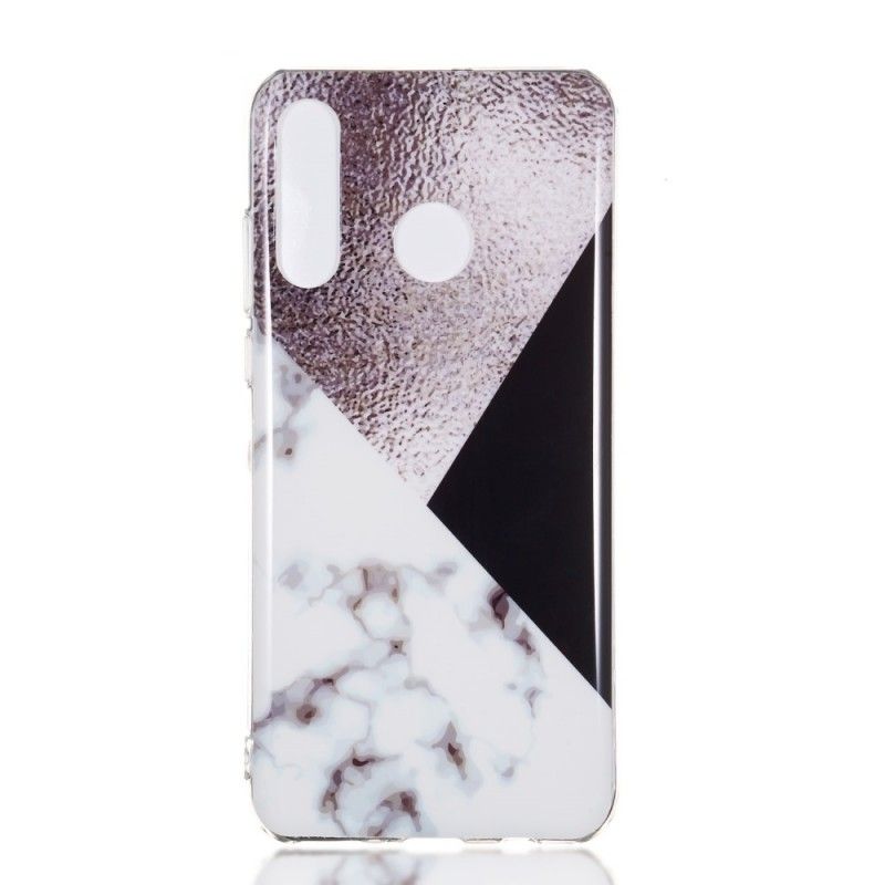 Hoesje Huawei P30 Lite Paars Geometrie Marmereffect