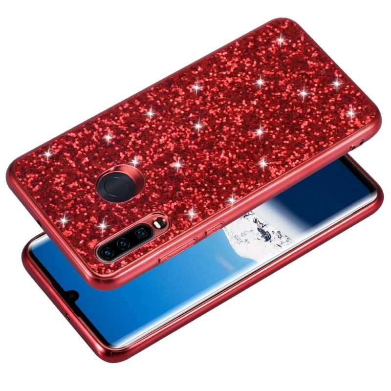 Hoesje Huawei P30 Lite Rood Zwart Ik Ben Glitter