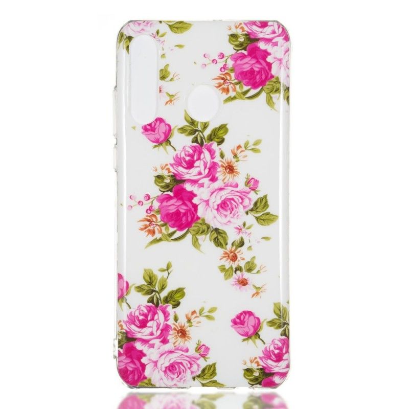 Hoesje Huawei P30 Lite Telefoonhoesje Fluorescerende Vrijheidsbloemen