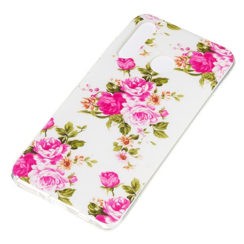 Hoesje Huawei P30 Lite Telefoonhoesje Fluorescerende Vrijheidsbloemen