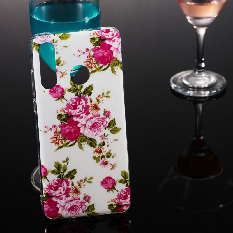 Hoesje Huawei P30 Lite Telefoonhoesje Fluorescerende Vrijheidsbloemen