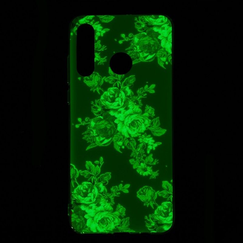 Hoesje Huawei P30 Lite Telefoonhoesje Fluorescerende Vrijheidsbloemen