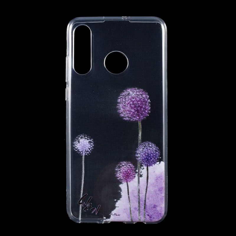 Hoesje Huawei P30 Lite Telefoonhoesje Transparant Gekleurde Paardenbloemen