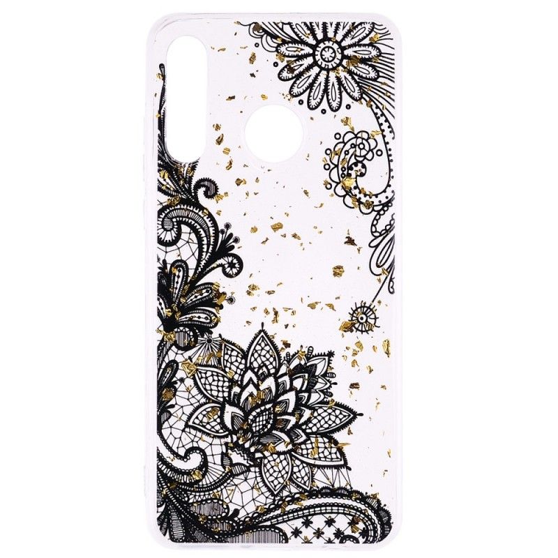 Hoesje voor Huawei P30 Lite Kant En Goudstof