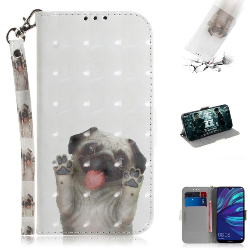 Leren Hoesje Huawei P30 Lite Telefoonhoesje Hou Van Mijn Hond Met String