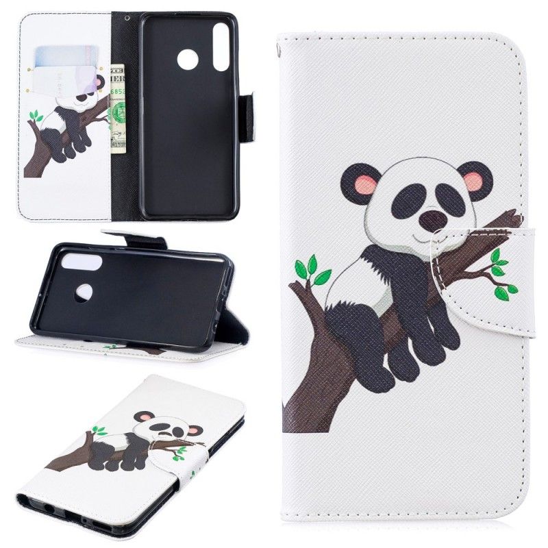 Leren Hoesje Huawei P30 Lite Telefoonhoesje Luie Panda