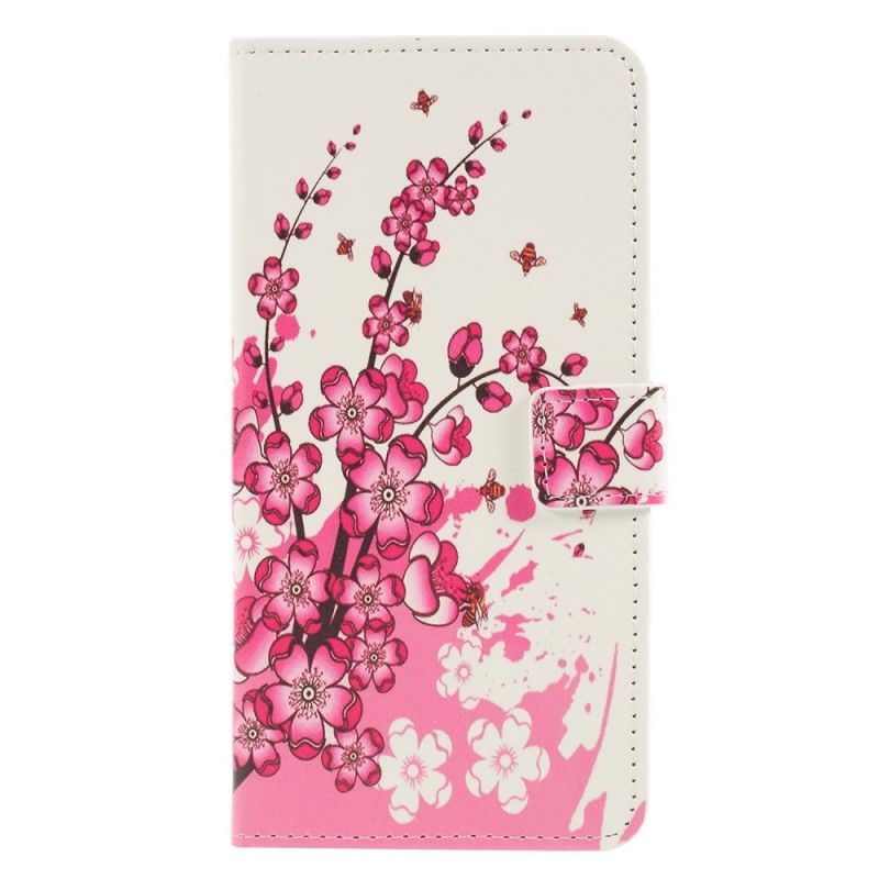 Leren Hoesje Huawei P30 Lite Tropische Bloemen