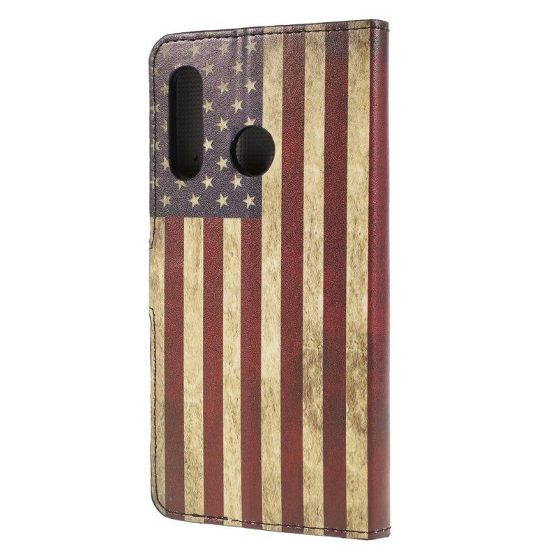 Leren Hoesje Huawei P30 Lite Usa Vlag