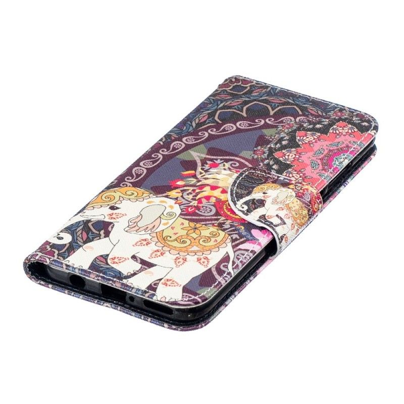 Leren Hoesje voor Huawei P30 Lite Etnische Olifantenmandala