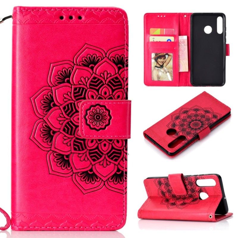 Leren Hoesje voor Huawei P30 Lite Grijs Zwart Chique Mandala