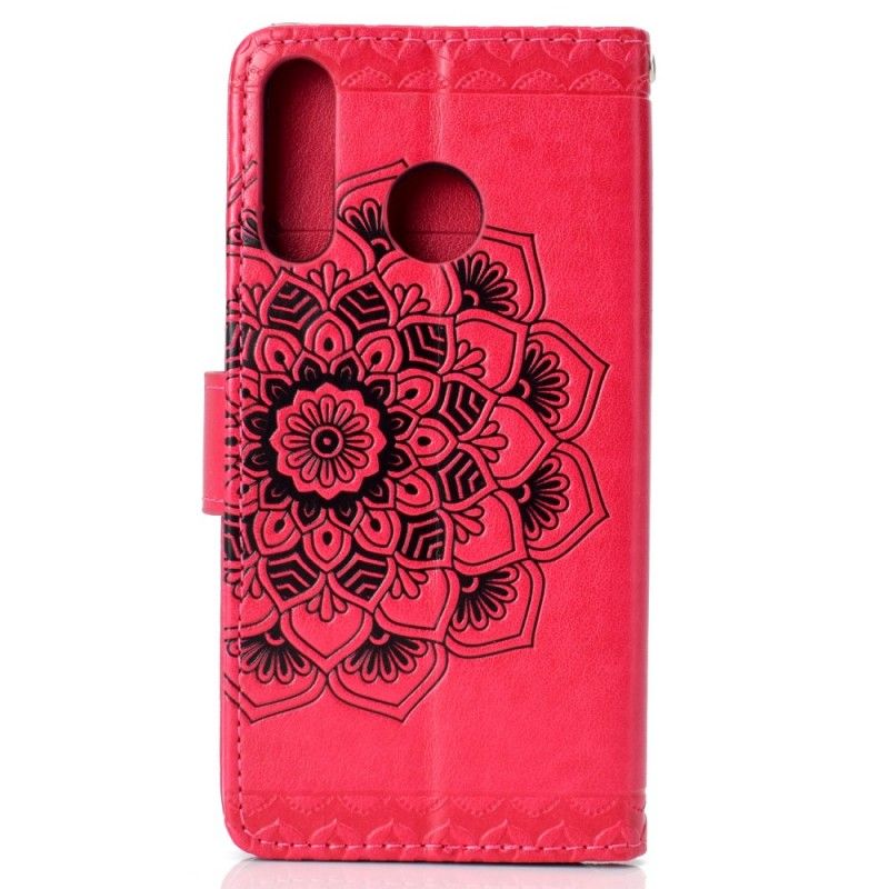 Leren Hoesje voor Huawei P30 Lite Grijs Zwart Chique Mandala