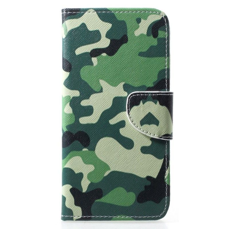 Leren Hoesje voor Huawei P30 Lite Militaire Camouflage