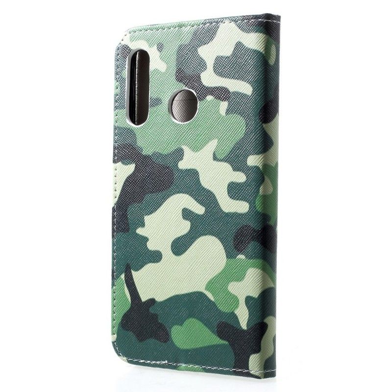 Leren Hoesje voor Huawei P30 Lite Militaire Camouflage