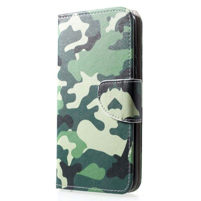 Leren Hoesje voor Huawei P30 Lite Militaire Camouflage