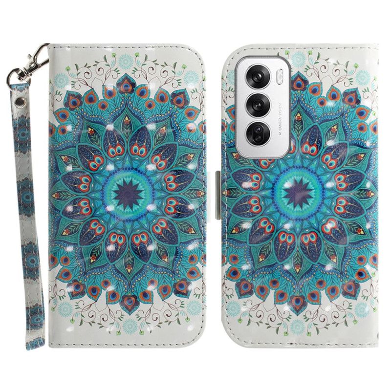 Bescherming Hoesje Oppo Reno 12 5g Groene Mandala Met Bandje