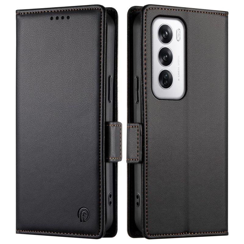 Flip Case Leren Oppo Reno 12 5g Ledereffect