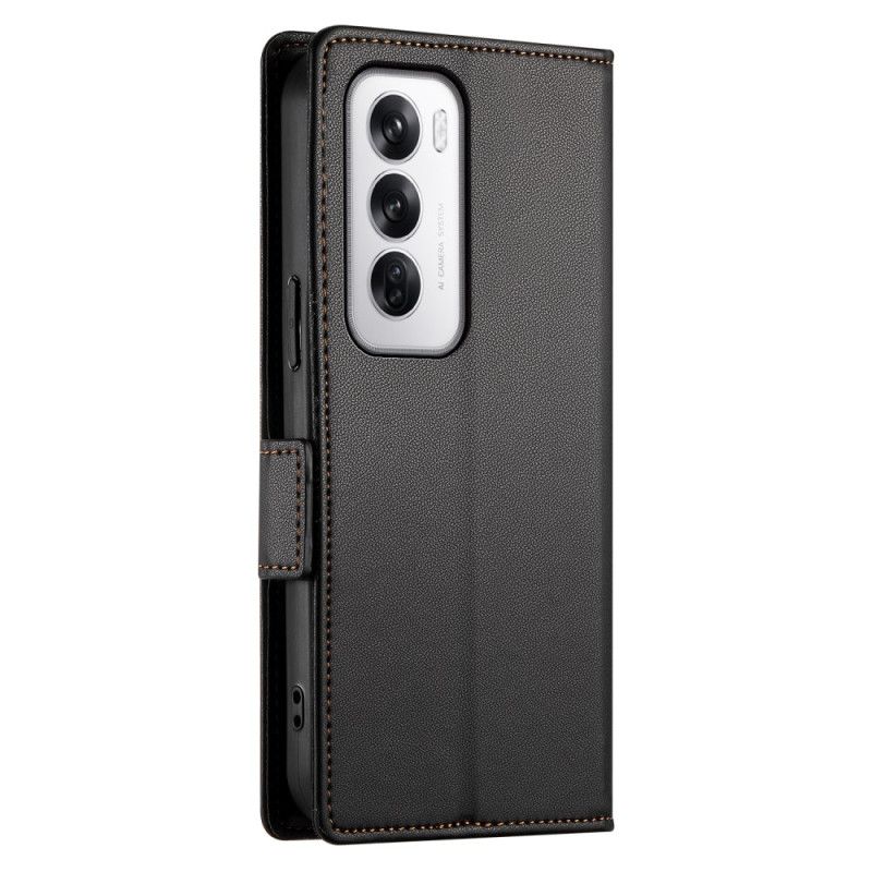 Flip Case Leren Oppo Reno 12 5g Ledereffect