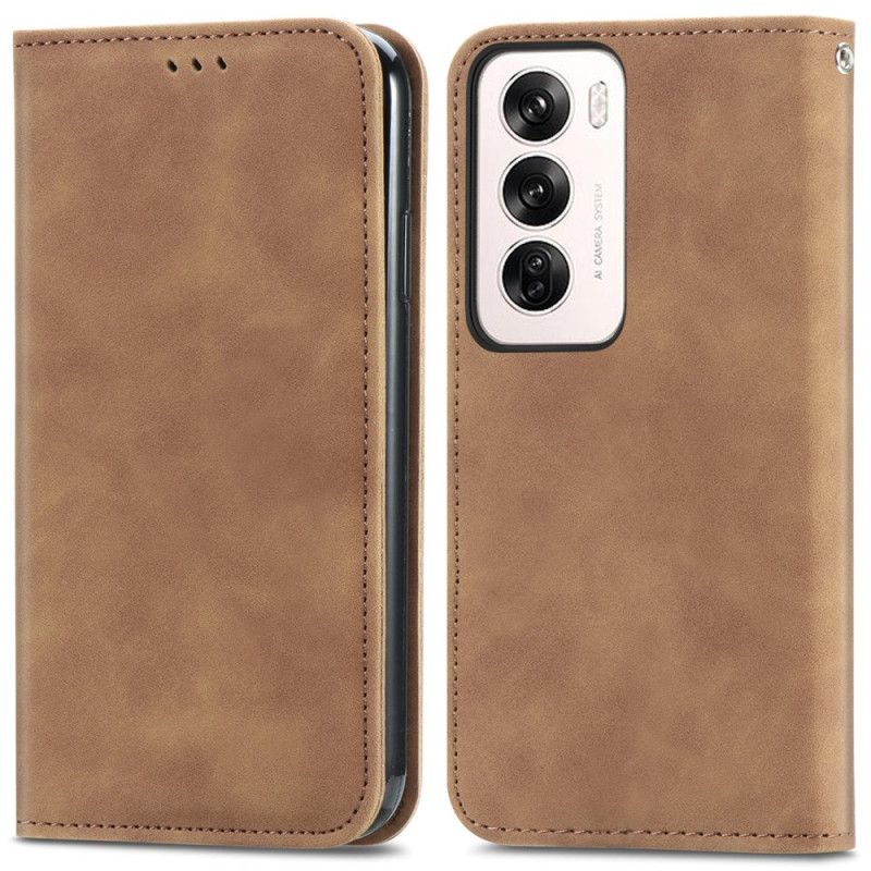 Folio-hoesje Oppo Reno 12 5g Suède-effect Bescherming Hoesje