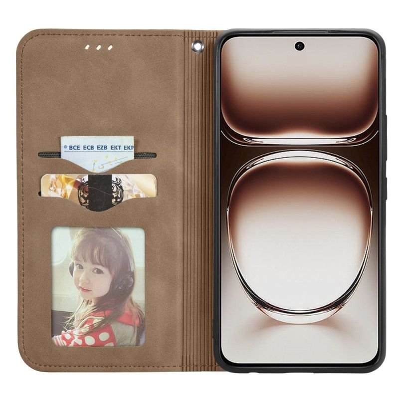 Folio-hoesje Oppo Reno 12 5g Suède-effect Bescherming Hoesje