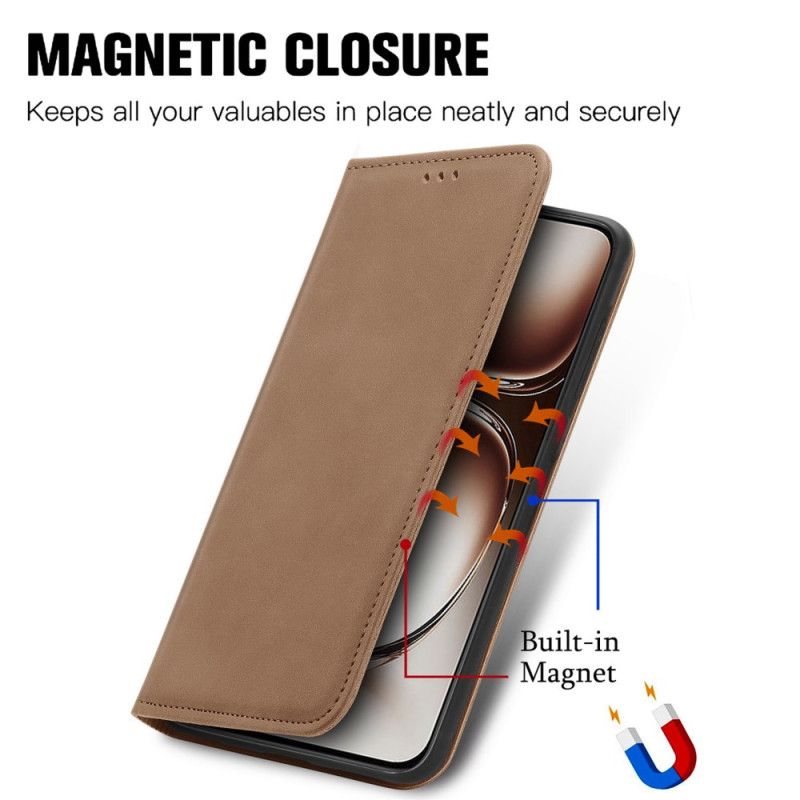 Folio-hoesje Oppo Reno 12 5g Suède-effect Bescherming Hoesje