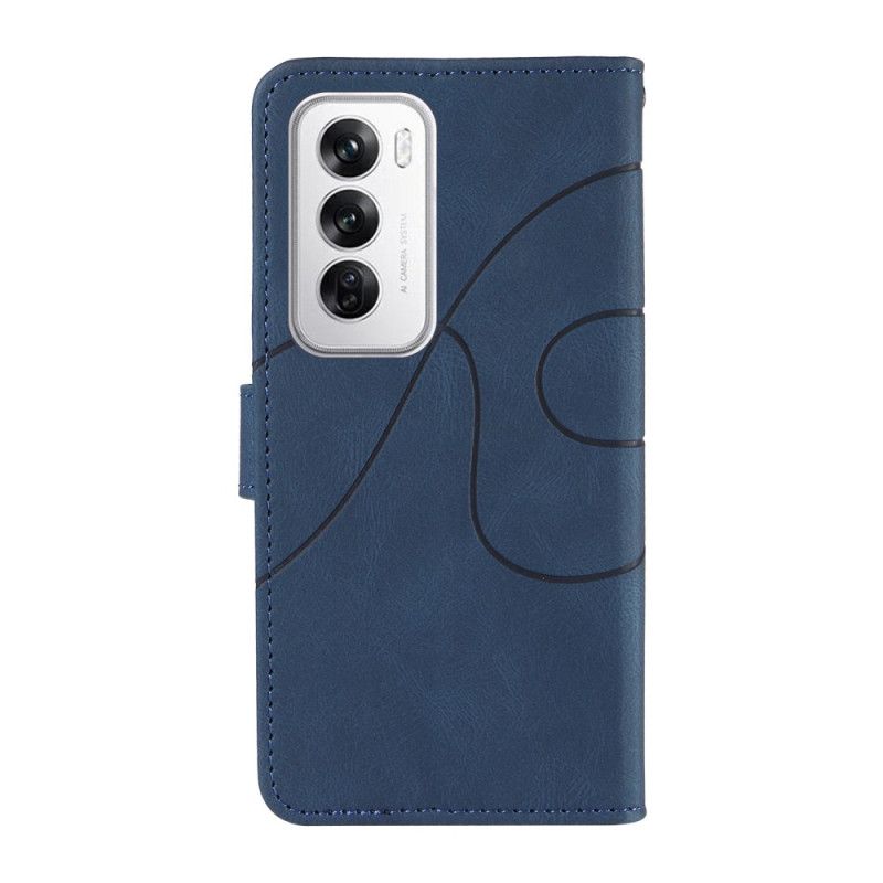 Leren Hoesje Oppo Reno 12 5g Golvende Lijnen Bescherming Hoesje