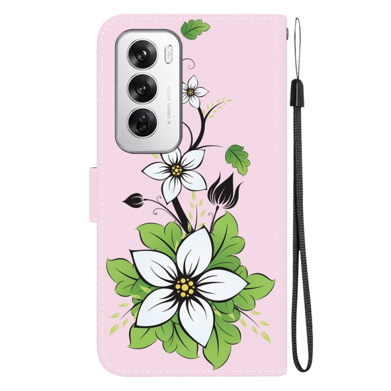 Leren Hoesje Oppo Reno 12 5g Lelie In Riem