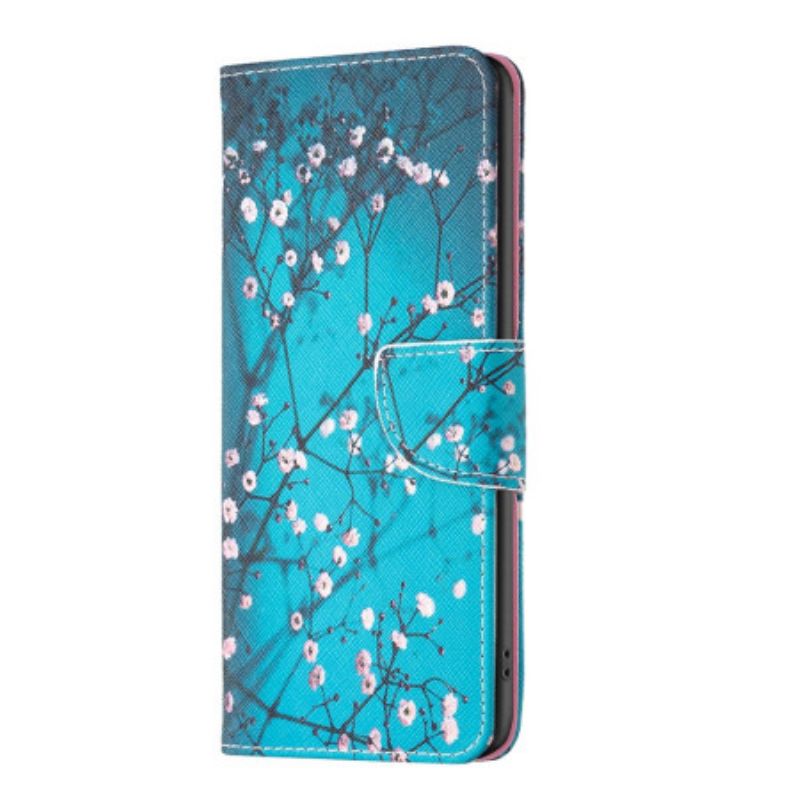 Leren Hoesje Oppo Reno 12 5g Pruimenbloesems Bescherming Hoesje