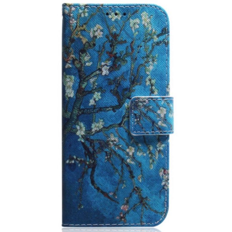 Leren Hoesje Voor Oppo Reno 12 5g Abrikozenbloemen