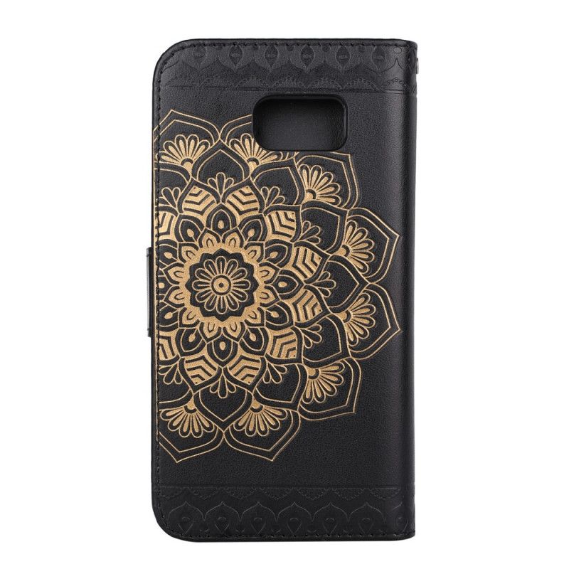 Flip Case Leren Samsung Galaxy S7 Roségoud Afneembare Schelpmandala