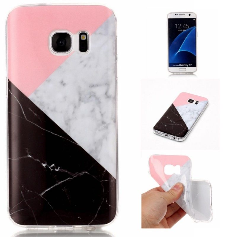 Hoesje Samsung Galaxy S7 Geometrisch Marmereffect