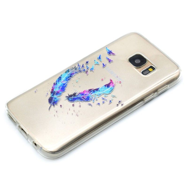 Hoesje voor Samsung Galaxy S7 Transparante Veren