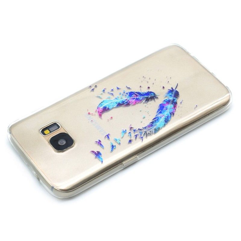 Hoesje voor Samsung Galaxy S7 Transparante Veren