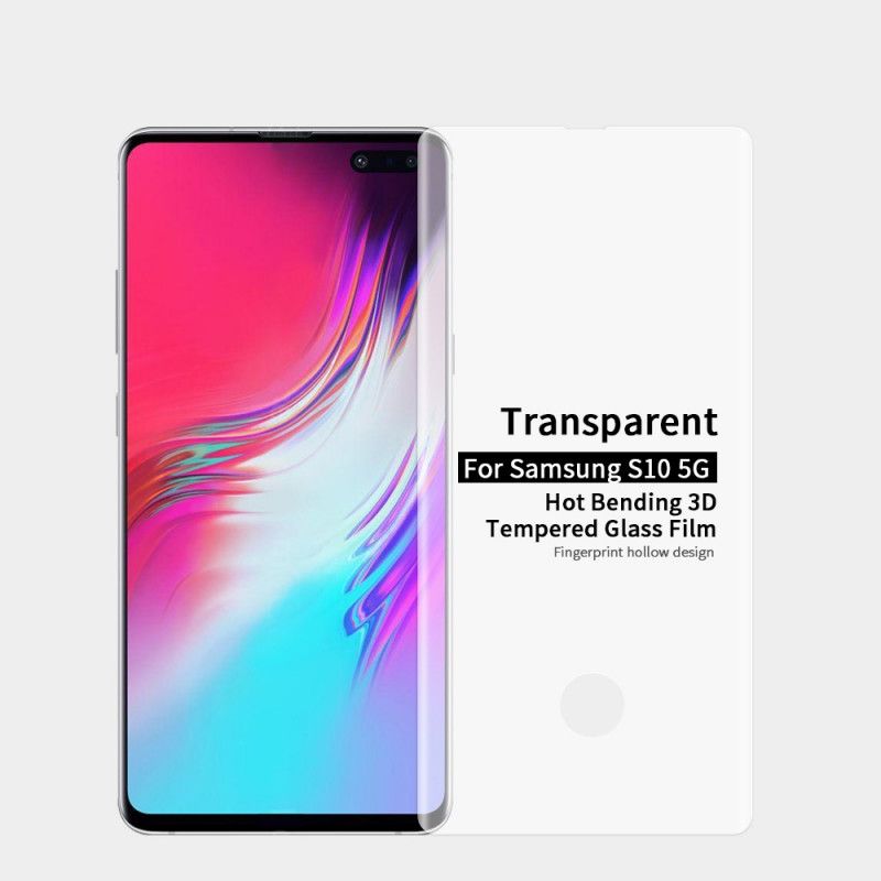 Bescherming Van Gehard Glas Samsung Galaxy S10 5G Transparant Zwart Pinwuyo