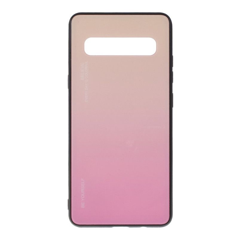 Case Hoesje Samsung Galaxy S10 5G Magenta Rood Telefoonhoesje Wees Jezelf Gehard Glas