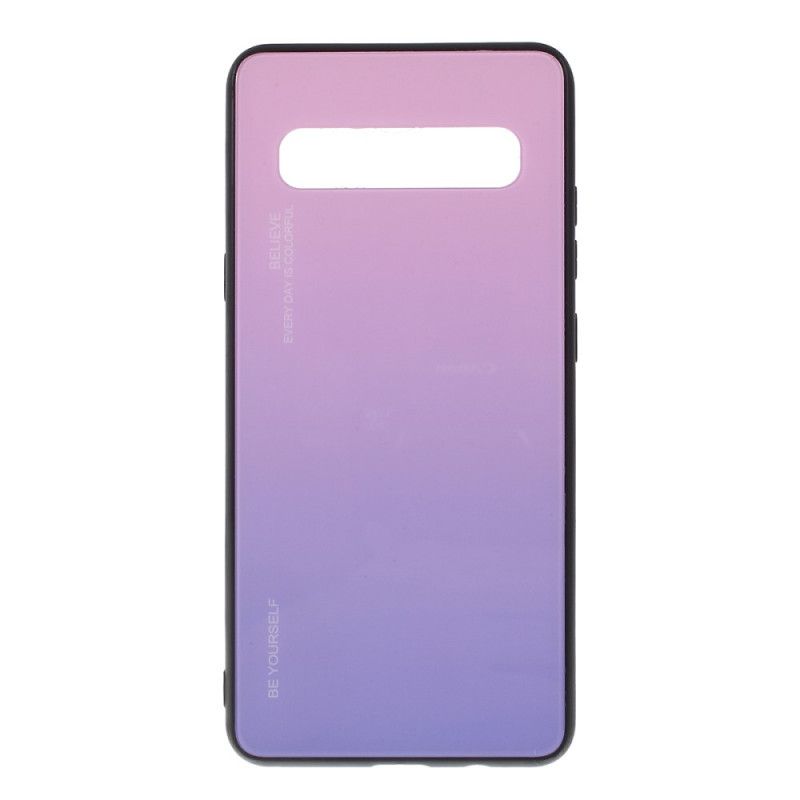 Case Hoesje Samsung Galaxy S10 5G Magenta Rood Telefoonhoesje Wees Jezelf Gehard Glas