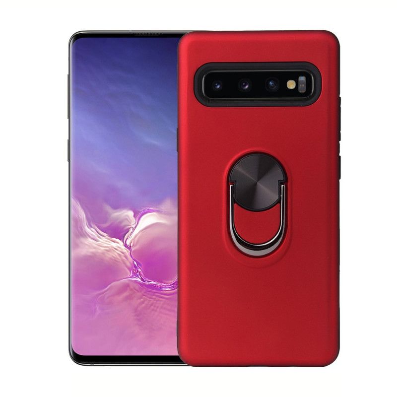 Case Hoesje Samsung Galaxy S10 5G Rood Zwart Telefoonhoesje Afneembaar Met Steunring