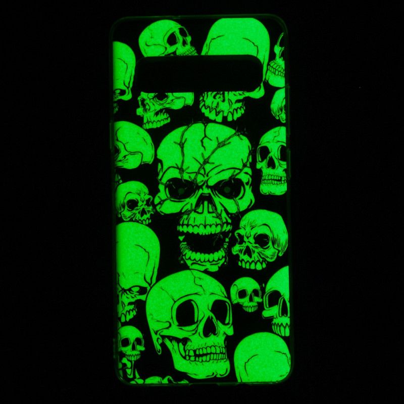 Case Hoesje Samsung Galaxy S10 5G Telefoonhoesje Aandacht Fluorescerende Schedels