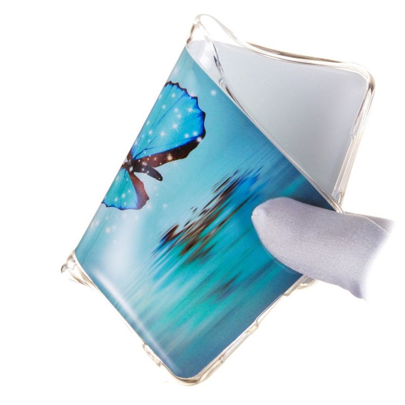 Case Hoesje Samsung Galaxy S10 5G Telefoonhoesje Fluorescerende Blauwe Vlinder