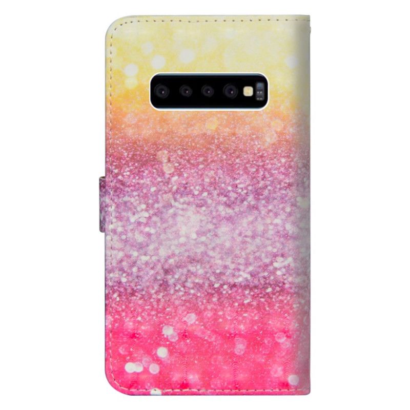 Cover Folio-hoesje Samsung Galaxy S10 5G Telefoonhoesje Verloop Magenta Glitter