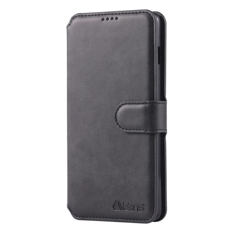 Flip Case Leren Samsung Galaxy S10 5G Grijs Zwart Retro Azns