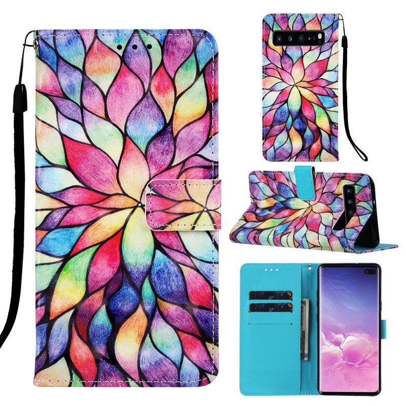 Flip Case Leren Samsung Galaxy S10 5G Optische Kleur