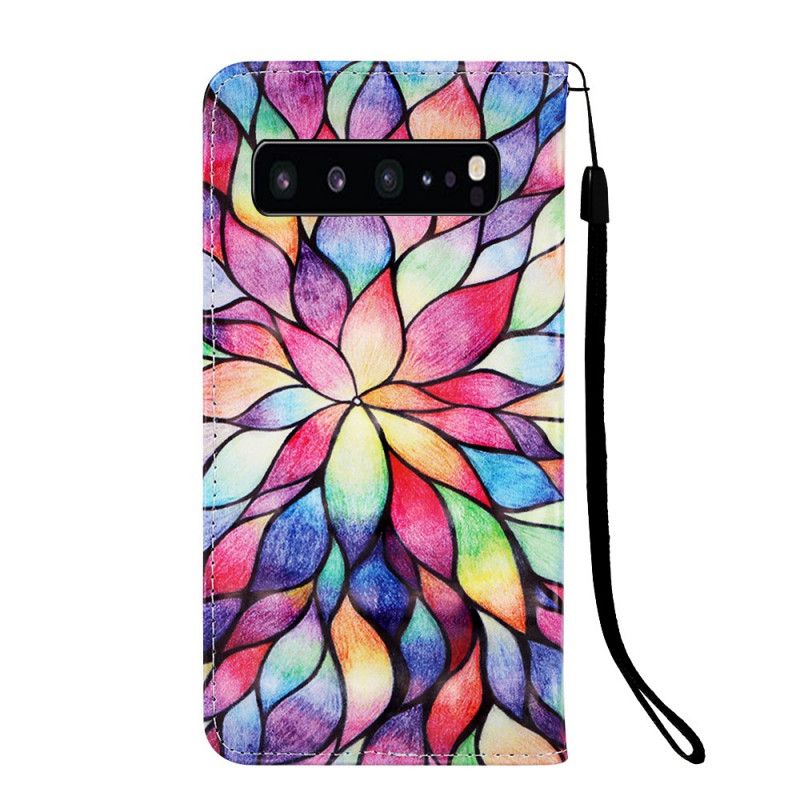 Flip Case Leren Samsung Galaxy S10 5G Optische Kleur