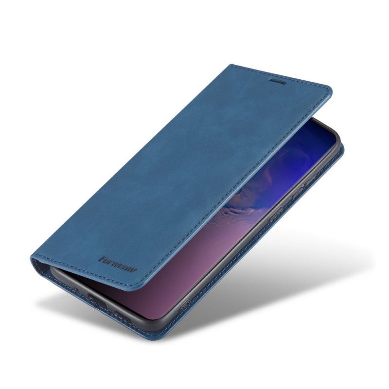 Folio-hoesje Samsung Galaxy S10 5G Rood Zwart Voorwenw Leereffect